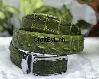 Black Genuine alligator Leather Belt for Men, Mens handmade leather belt,hand stitched, made to fit your waist size