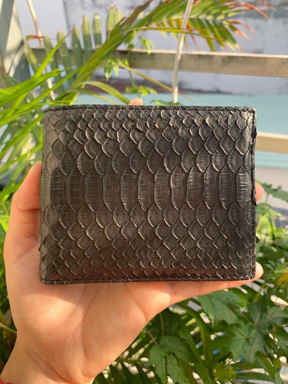 GENUINE Python Skin Bifold Wallet for Men,handmade Leather Wallet