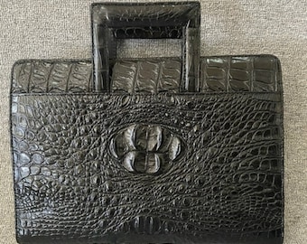 Genuine alligator  handbag for men,laptop bag, crossbody men, handbag, leather handbag men, Luxury Designer Leather handbag For men Active