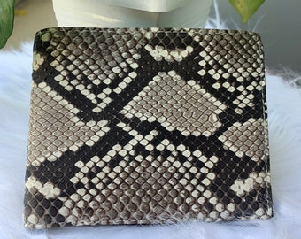 Echte Python-Haut-Brieftasche für Männer, handgefertigte Ledergeldbörse, Geschenk für ihn, Ledergeldbörse Männer,