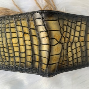 Dubbele kant echte Al-li WAX PATINA lederen huid bifold portemonnee voor mannen, handgemaakte lederen portemonnee, cadeau voor hem, lederen portemonnee mannen,