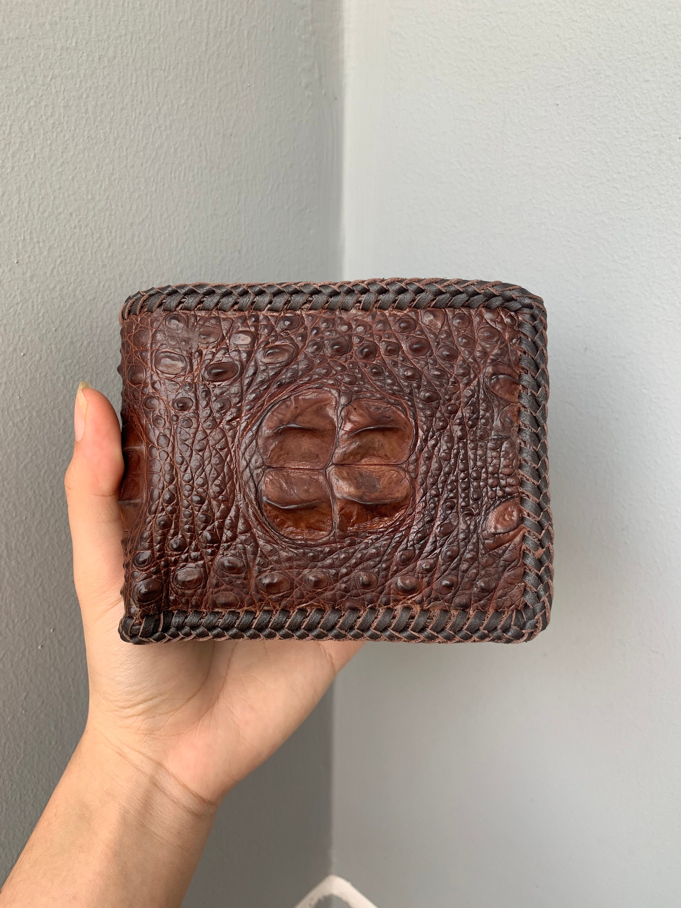 Brown Genuine Al-li Leather Skin Bifold Wallet for 