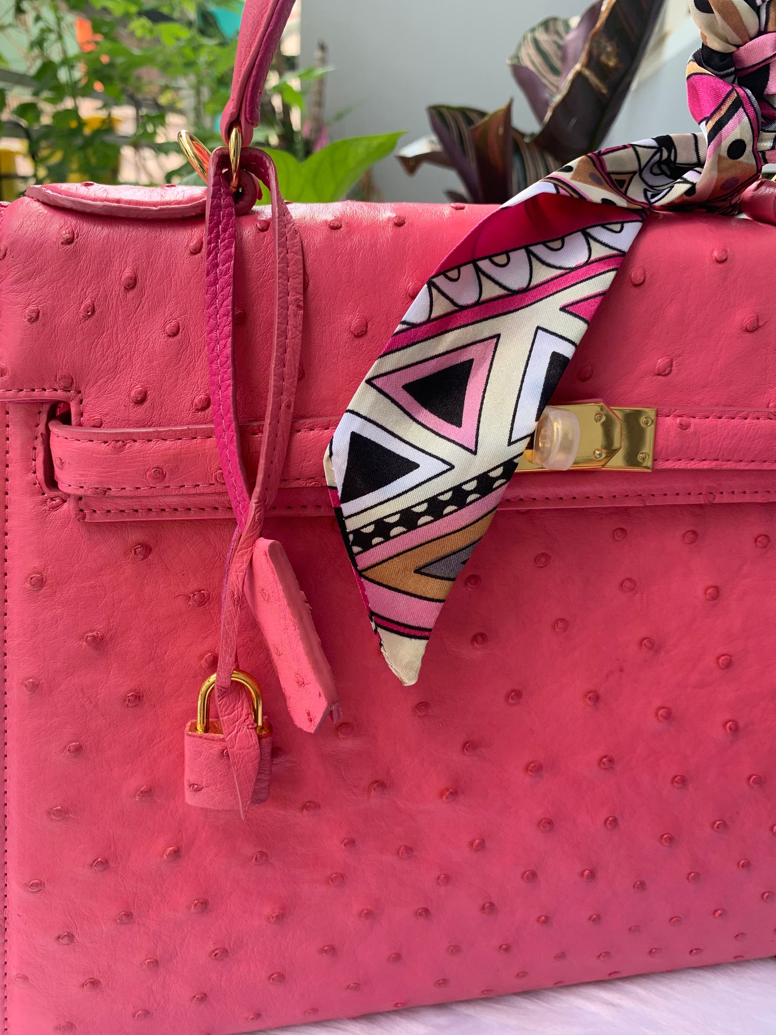 Pink Ostrich handbag for girlfashion girl handbag Women Etsy