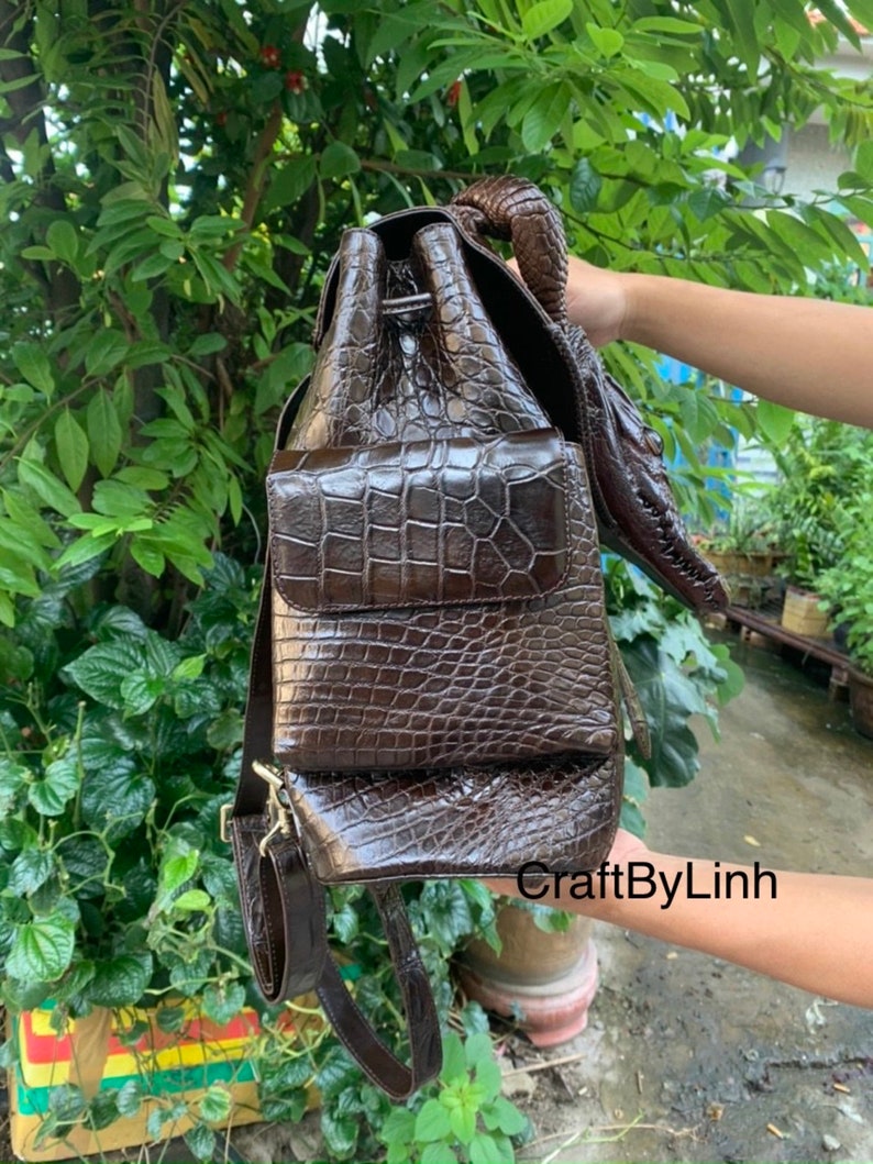 Handmade Genuine Vietnam Al-li Skin Leather Backpack Shoulder - Etsy
