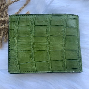 Portefeuille Al-li authentique vert pour hommes, portefeuille en cuir véritable, portefeuille pour hommes, portefeuille en cuir pour hommes, cadeau pour lui