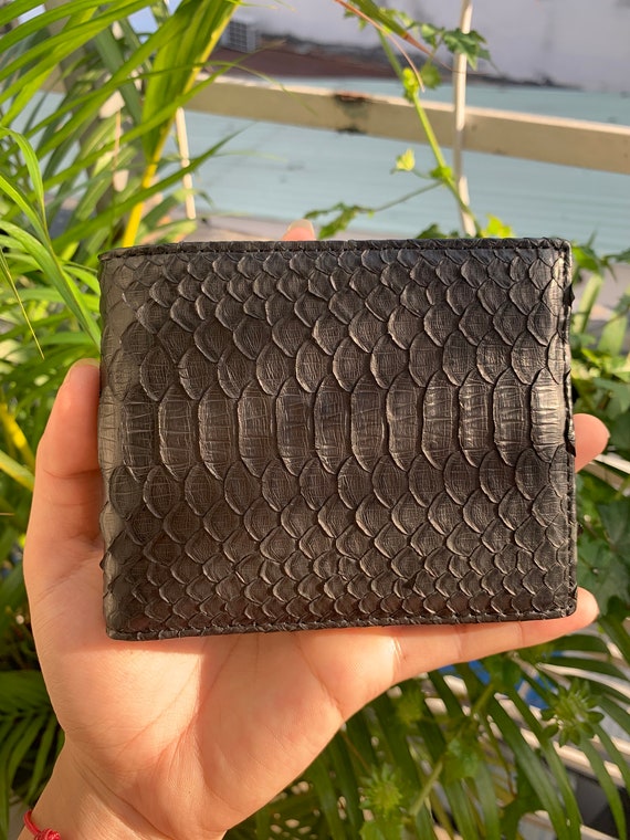 GENUINE Python Skin Bifold Wallet for Men,handmade Leather Wallet