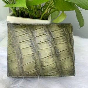 Dubbele kant echte Al-li WAX PATINA lederen huid bifold portemonnee voor mannen, handgemaakte lederen portemonnee, cadeau voor hem, lederen portemonnee mannen,