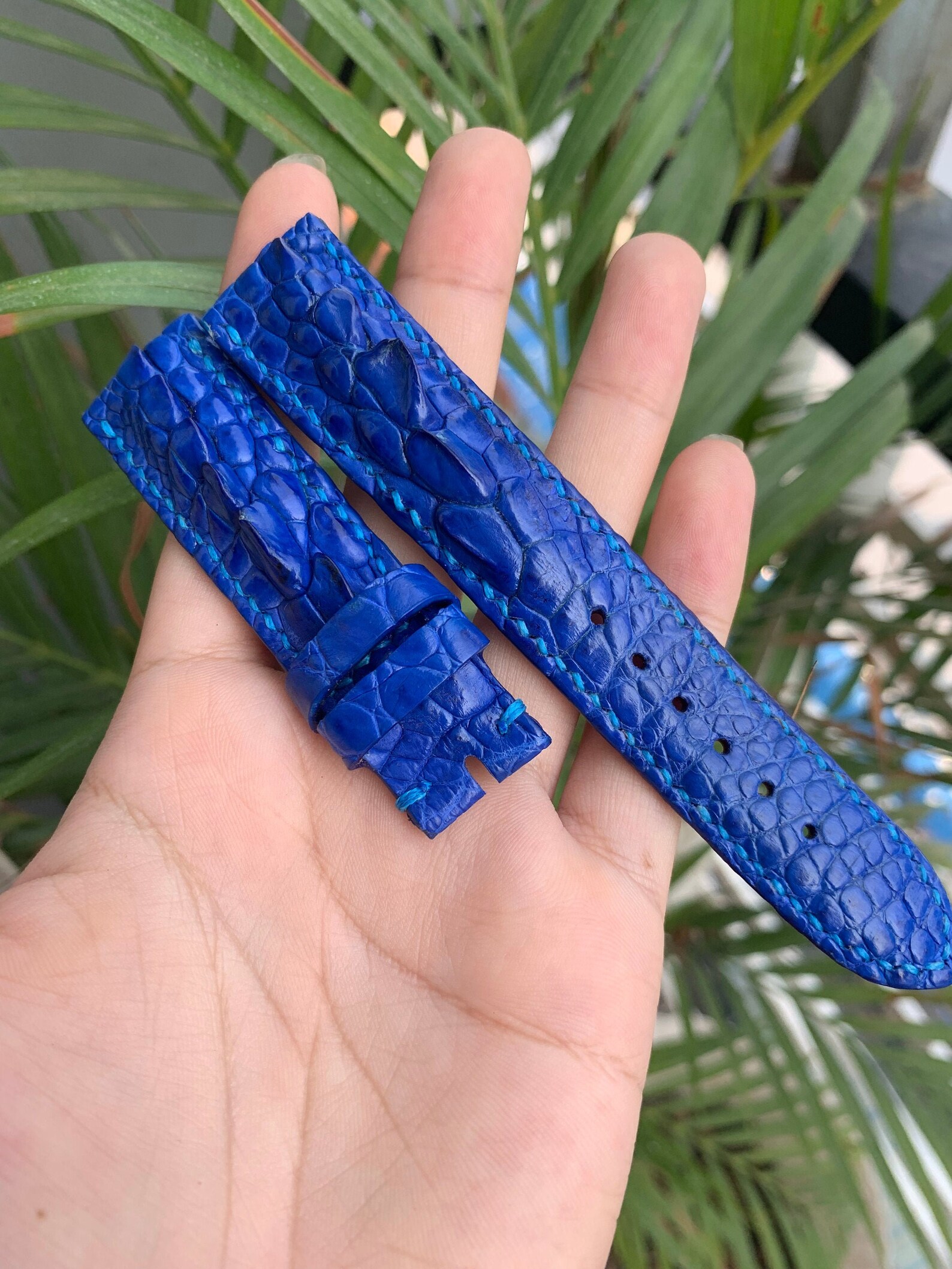 Blue Genuine Alli leather Watch Strap Band gift for him Etsy