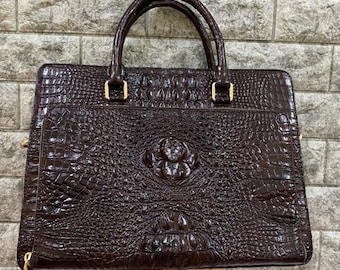 Genuine alligator handbag for men,laptop bag, crossbody men, handbag, leather handbag men, Luxury Designer Leather handbag For men Active