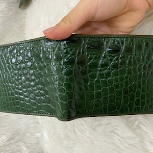 Premium echte al-li lederen huid bifold portemonnee voor mannen, handgemaakte lederen portemonnee, cadeau voor hem, lederen portemonnee mannen,