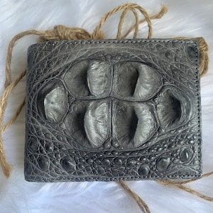 Premium genuina Al-li piel de piel doble cartera para hombres, cartera de cuero hecha a mano, regalo para él, cartera de cuero hombres,