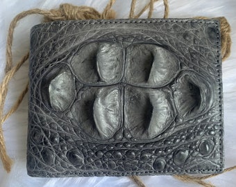 Premium Genuine alligator Leather Skin Bifold Wallet for Men,Handmade Leather wallet, Gift for him, leather wallet men,