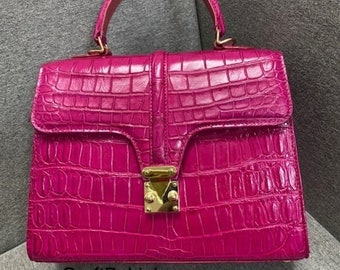 Pink Genuine alligator handbag for girl,fashion girl,handbag, Women Purse, handbag girl,  Luxury Designer Leather handbag For Women