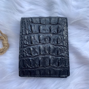Premium Genuine Al-li Leather Skin Bifold Wallet para hombres, billetera de cuero hecha a mano, regalo para él, billetera de cuero para hombres,