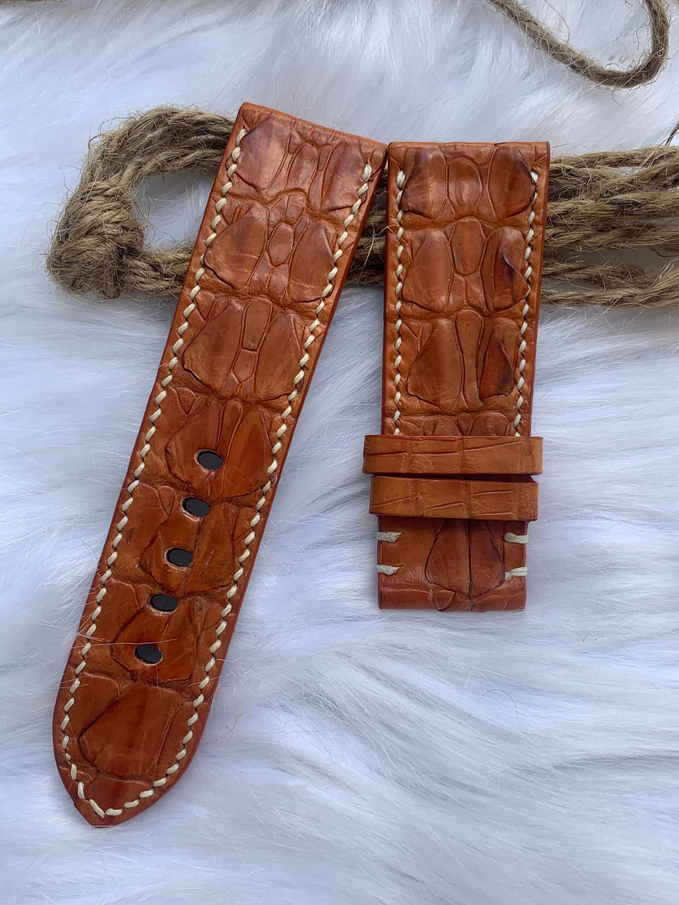 Brown Genuine Alli Leather Watch Strap Band Gift for Him Etsy Canada