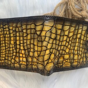 両面本革Al-li WAX PATINAレザースキン二つ折り財布、男性用、ハンドメイドレザーウォレット、彼へのギフト、レザーウォレットメンズ、
