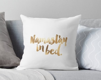 Namastay In Bed Pillow Etsy