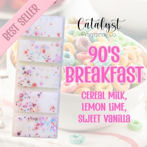 90’s Breakfast - Wax Melt Snap Bar / Cereal Milk, Lemon Lime, Sweet Vanilla / Home Fragrance