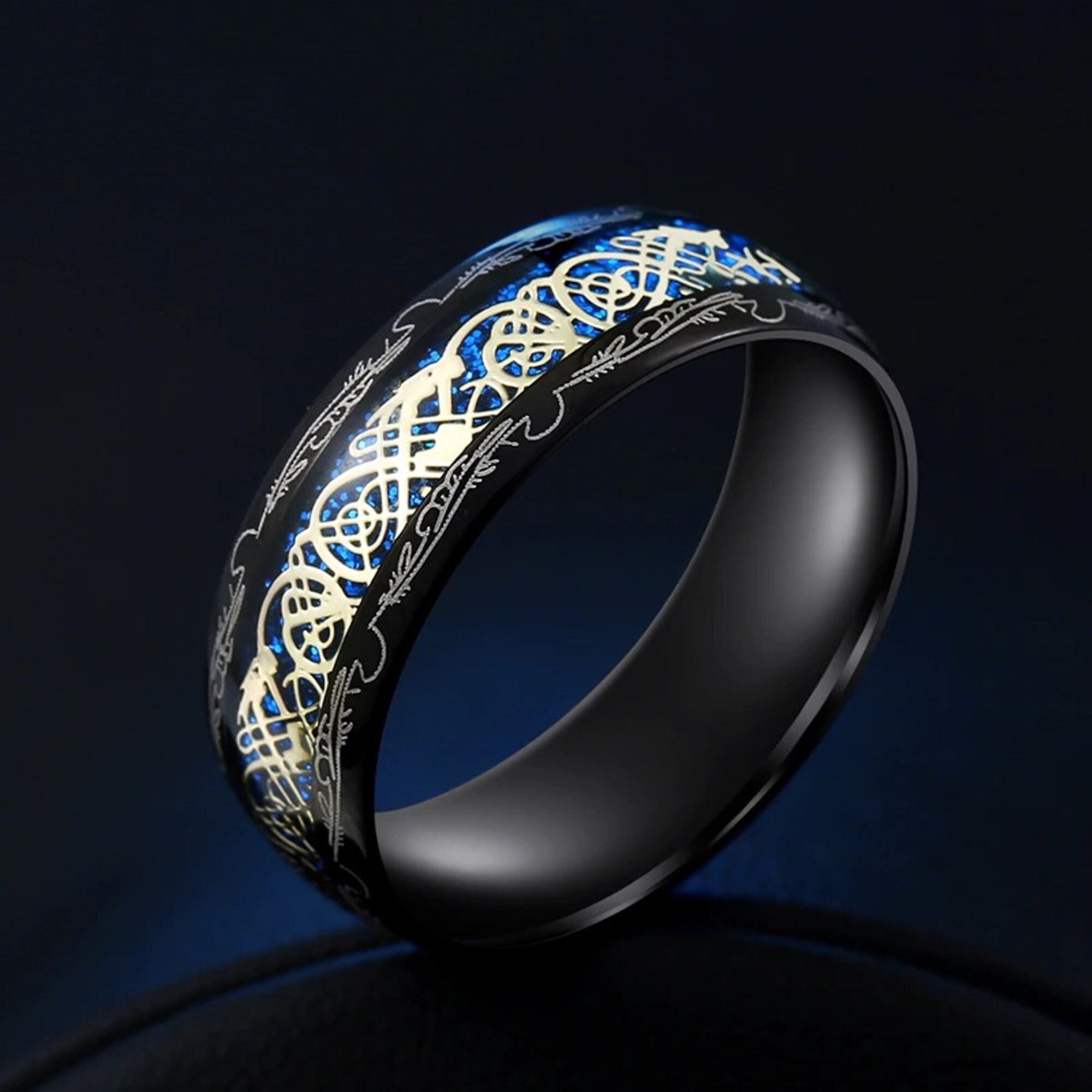 New Purple Dragon Ring For Men Wedding Stainless Steel