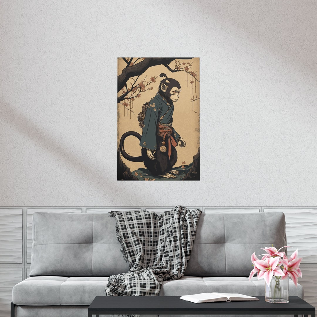 Monkey Home Decor Monkey Poster Monkey Wall Art Monkey Wall Etsy
