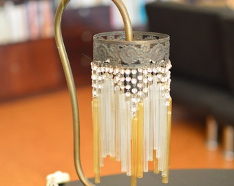 vintage art nouveau table lamp bedsides Mid century crystal.
