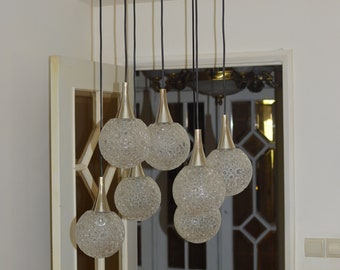 Lamp Mid Century space age cascade sputnik chandelier. 1970. Original-