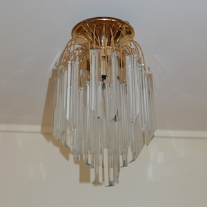 Murano vintage chandelier Mid century crystal. Venini Era  1960/70 48 glass