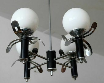 Lamp space age atomic ceiling lamp opaline glass . 1960/70 mid century
