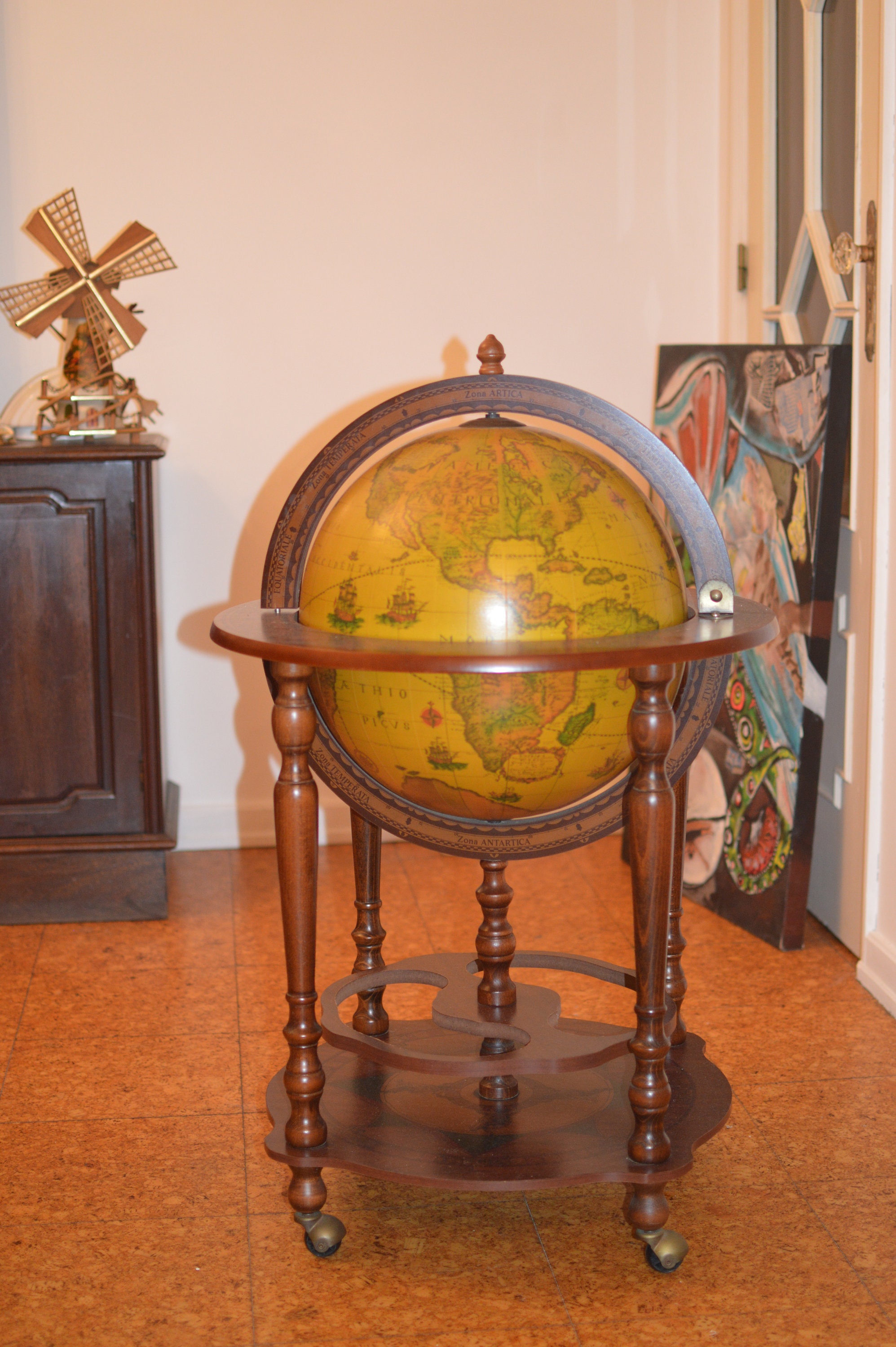 Allerede Silicon Modstander Vintage Globe Bar - Etsy