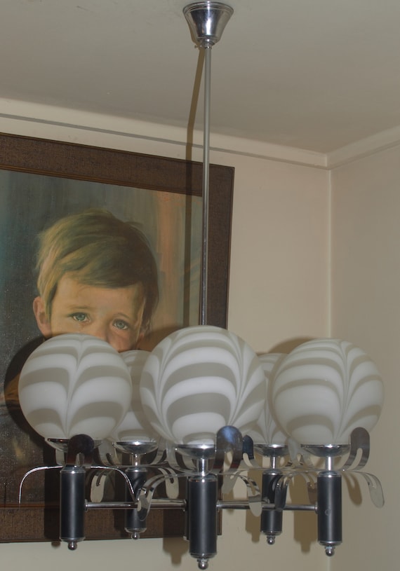 点灯確認済み スプートニク 6灯 60s スペースエイジ シャンデリア