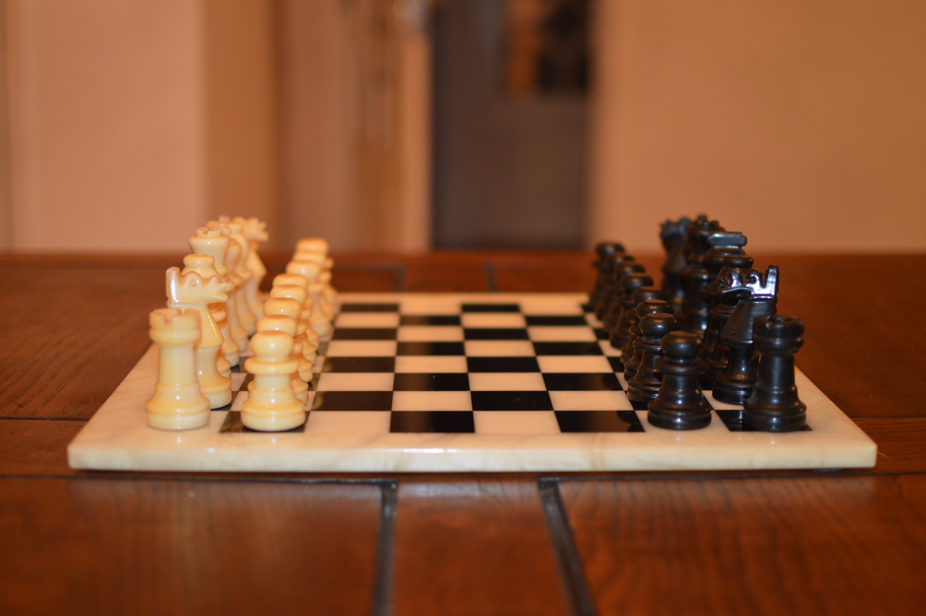 Vintage Alabaster Chess Set Hand Carved in Italy- Never Used - Etsy