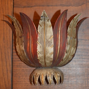 pair of Vintage FRENCH Lampshade, wall light fixture, leaves 1940. Rare