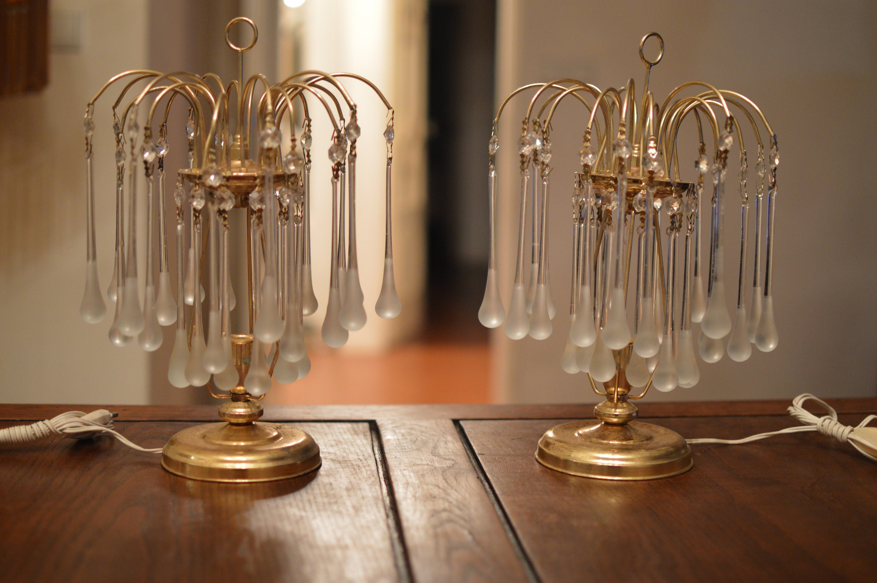 Crystal candelabra table lamp deals