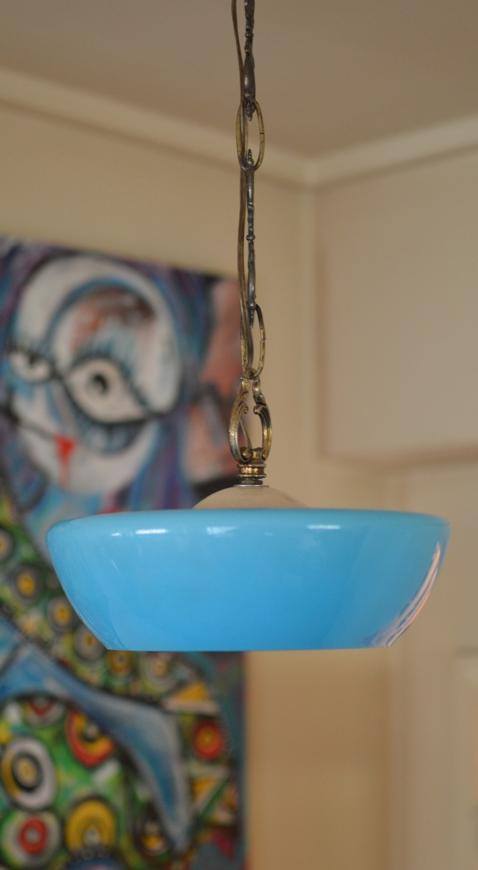 Vintage art deco lamp 1920/30. opaline glass