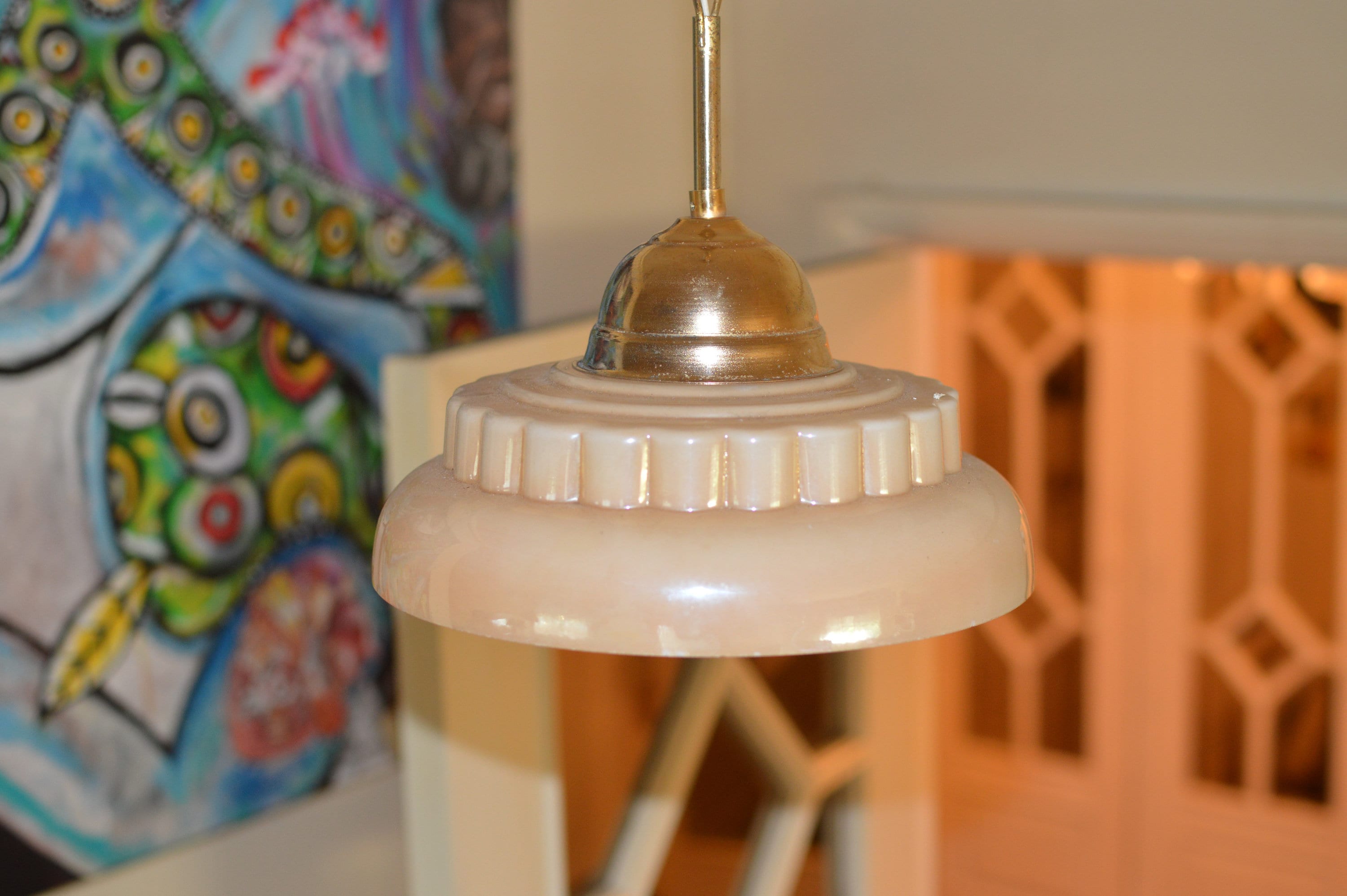Vintage Art Deco Lamp 1920/30. Opaline Glass - Etsy