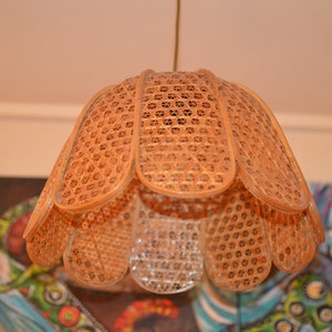 Wooden wood ceiling lamp 60s ceiling light wood straw light hanging lamp vintage ceiling lamp