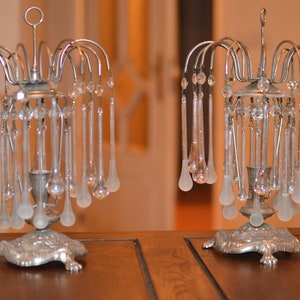 Pair table lamp bedsides Mid century Murano Venini style teardrops 1960/70