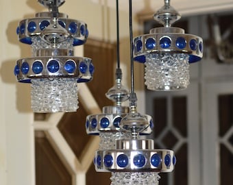 Lamp Mid Century space age cascade spoetnik kroonluchter . 1970. Origineel-