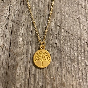 Tree Of Life Pendant Necklace on Tarnish Resistant 18k Gold Plated Chain