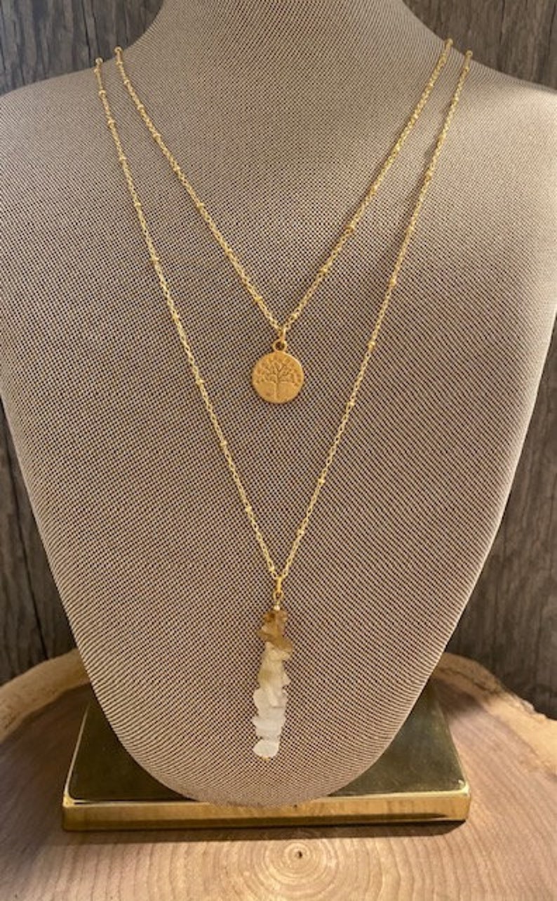 Tree Of Life Pendant Necklace on Tarnish Resistant 18k Gold Plated Chain