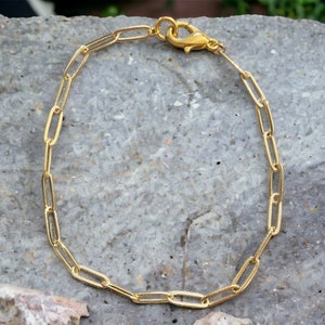 14K Gold Filled Paper Clip Layering Bracelet (also available in silver)