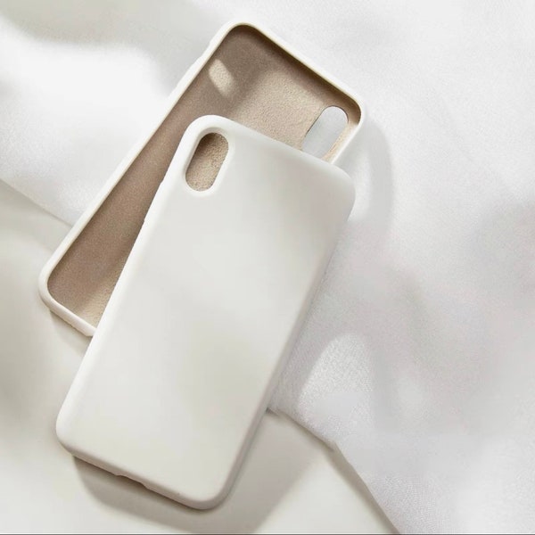 Matte White iPhone Case for 7/8 Plus, X, XS Max, 11, 11 Pro, 11 Pro Max Apple Matte White Silicone Basic Simple minimal Color Phone Case