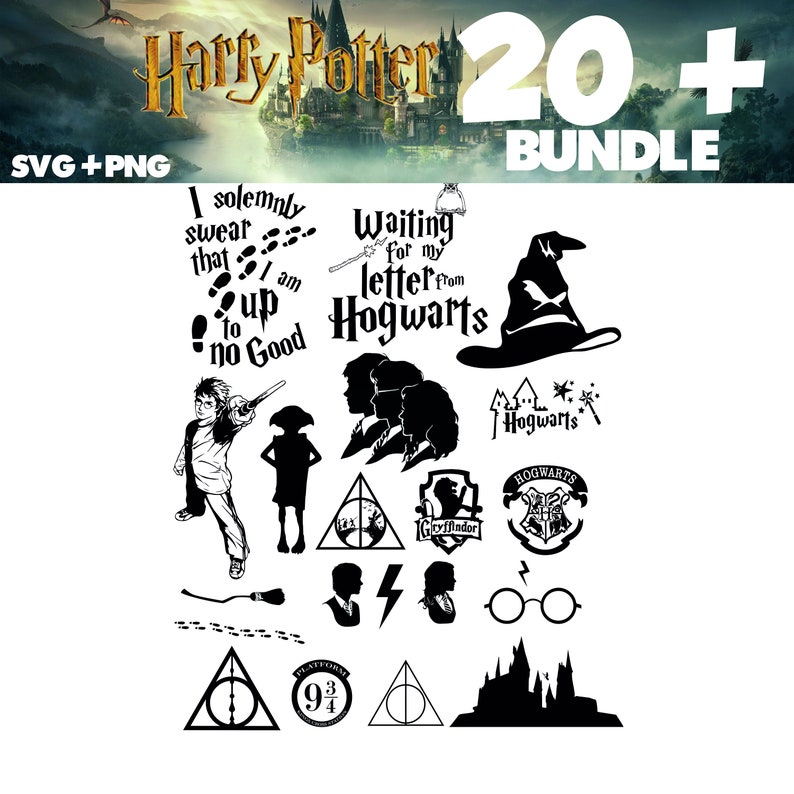 Download Harry Potter svg bundle files png dxf svg Hogwarts svg | Etsy