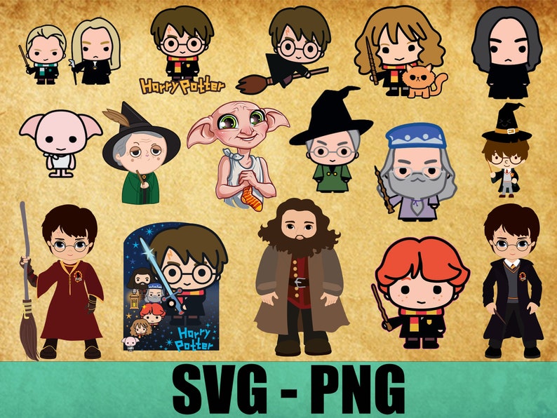 Download Harry Potter Svg Clipart Bundle files png dxf svg | Etsy