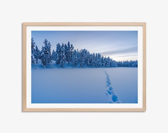 Pristine Lapland Photo Print, Snow Landscape Wall Art, Unframed Print, Sweden, Arctic Circle, Kiruna, Travel Photography, Multiple Sizes