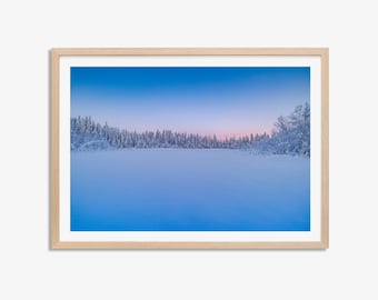 Sunrise Lapland Photo Print, Winter Landscape Wall Art, Unframed Print, Sweden, Arctic Circle, Kiruna, Travel Photography, Multiple Sizes
