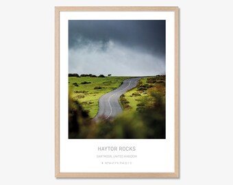 Dartmoor A3 Poster, England National Park, Unframed Print, UK Travel Poster, Road trip, Home Decor Artwork, Landscape Photography