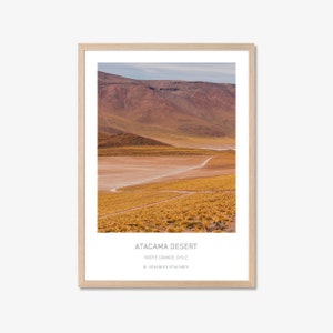 PRINT Atacama Desert A3 Poster, Chile Landscape Poster, Unframed Print, Altiplano, Norte Grande, Chile, Desert, Home Decor, Photography,