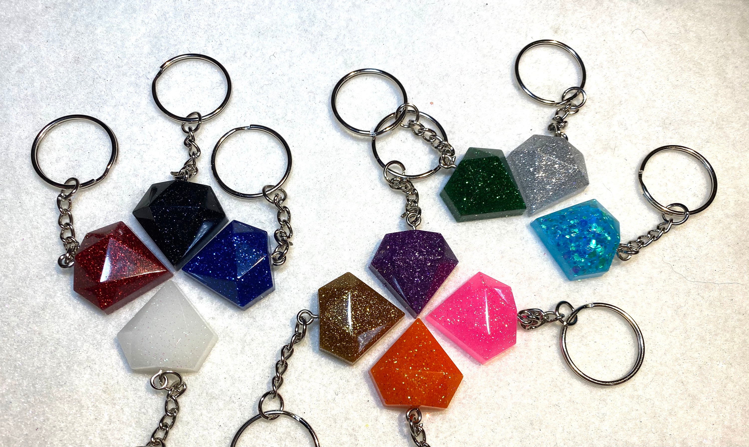 Glitter Diamond Resin Keychain, Handmade, Custom Key Accessory - Etsy