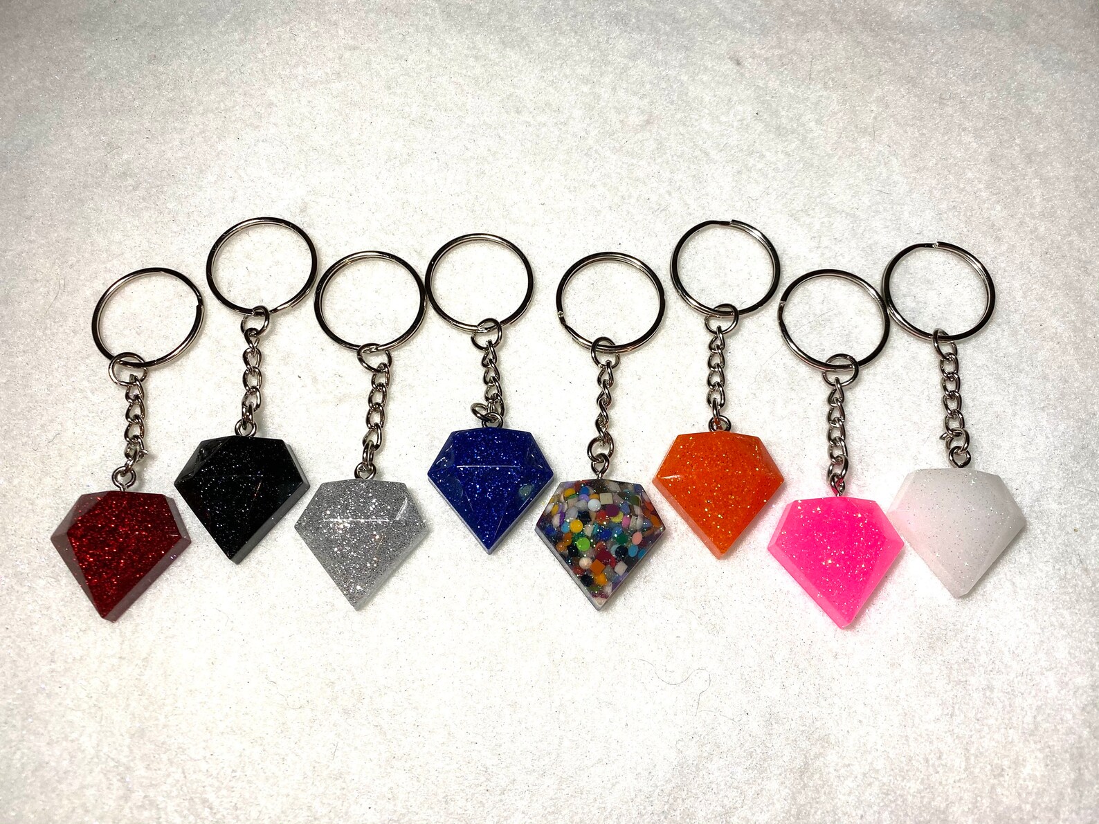 Resin Keychain 2D Diamond Handmade Glitter Custom Resin Etsy Norway